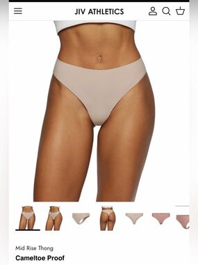 JIV Athletics Cameltoe Proof Mid Rise Thong